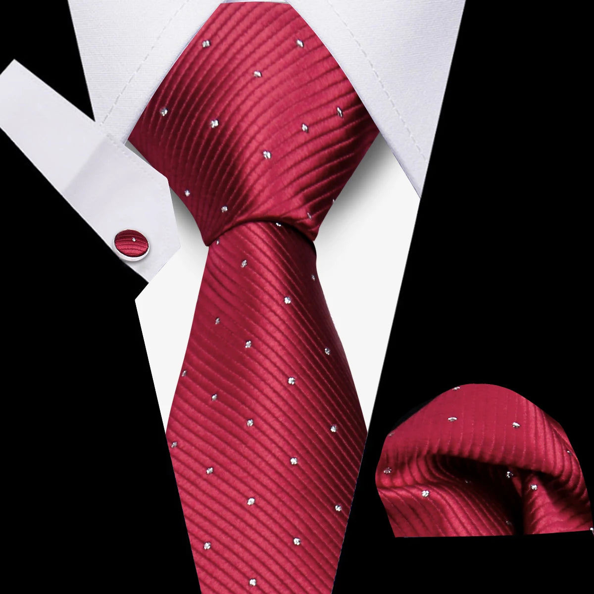 Tie Men Business Necktie Set Classic Plaid Cufflinks Handkerchief For Suit Wedding High Quality 3pcs Ties Sets Formal Gravata