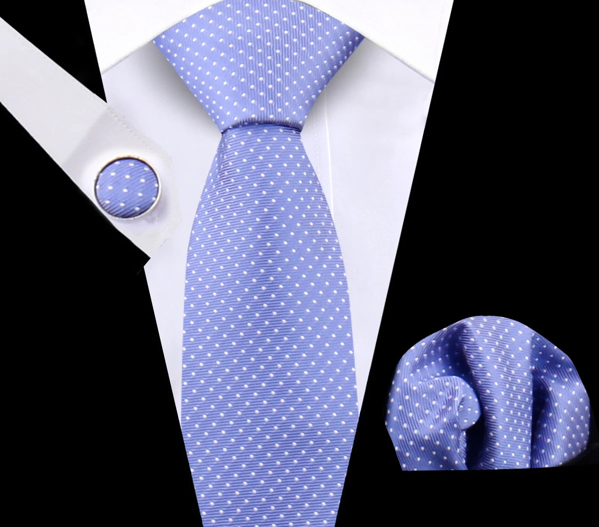 Luxury Plaid Tie For Mens Necktie Handkerchief Pocket Square Cufflinks Set Jacquard Woven Ties Wedding Business Accessories