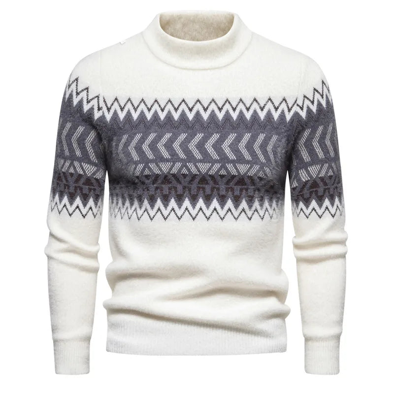 Trend Men's New Imitation Mink Sweater Soft and Comfortable Fashion Warm Knit Sweater Pullover