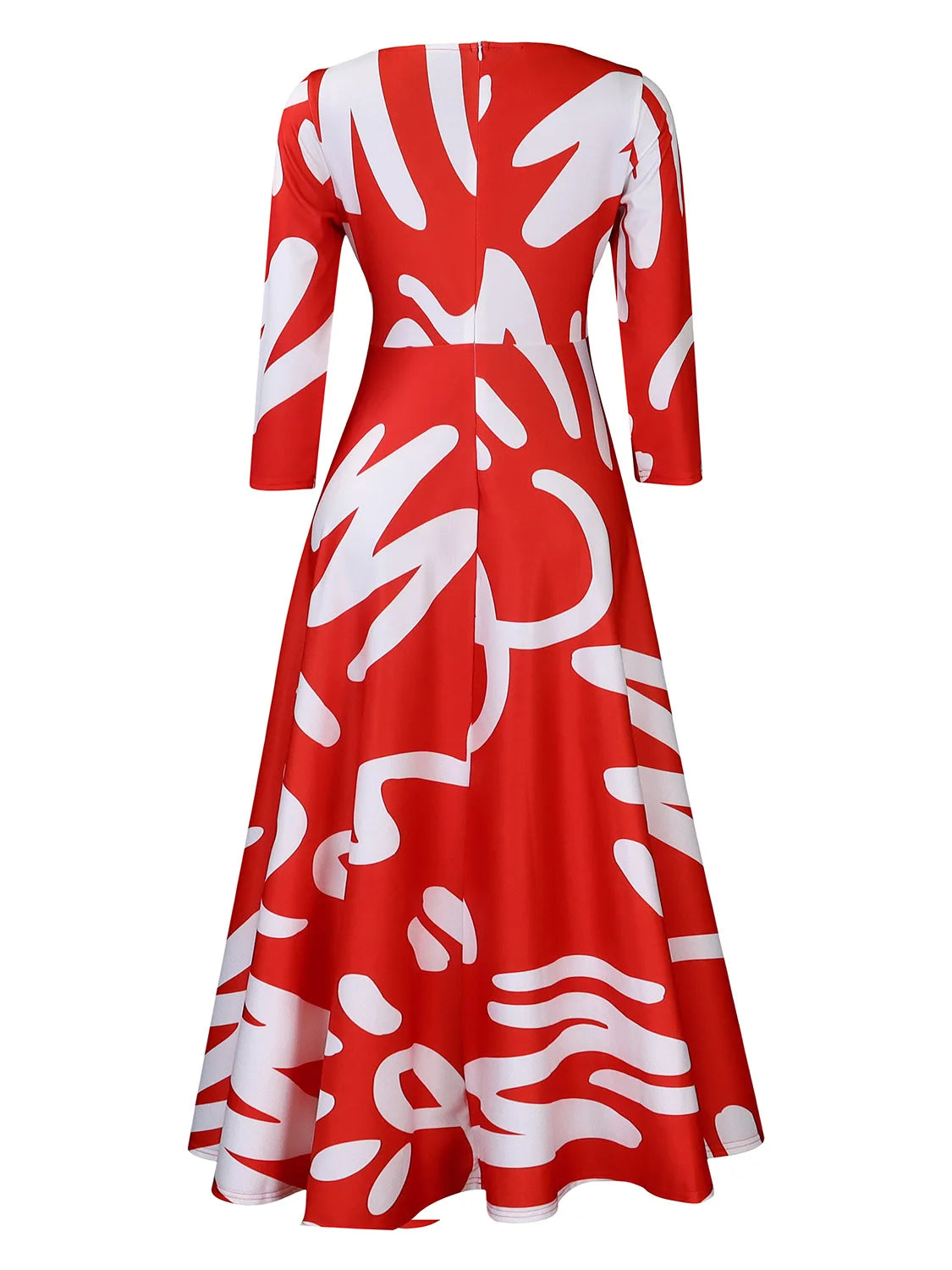Women's 2024 Autumn New Style Fashionable Elegant Temperament Fashionable Printed Strap Waist Large Skirt Large Size Dress