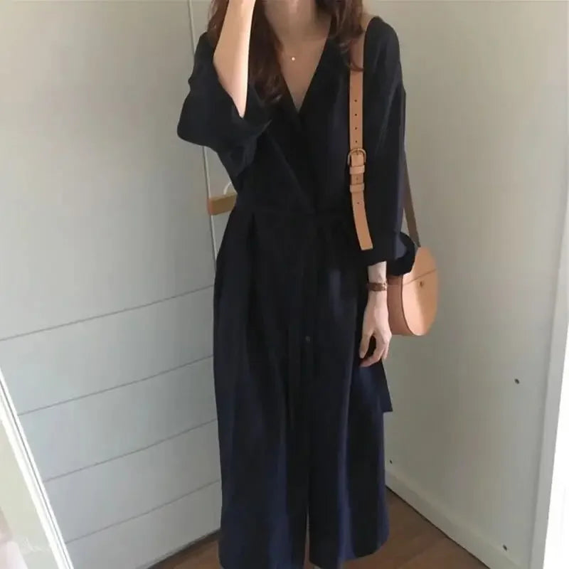 Midi Spring Clothes Shirt Tshirts Dresses for Women 2024 Black Woman Dress One-piece Fashion New in Cotton Xxl Vintage Trendy X