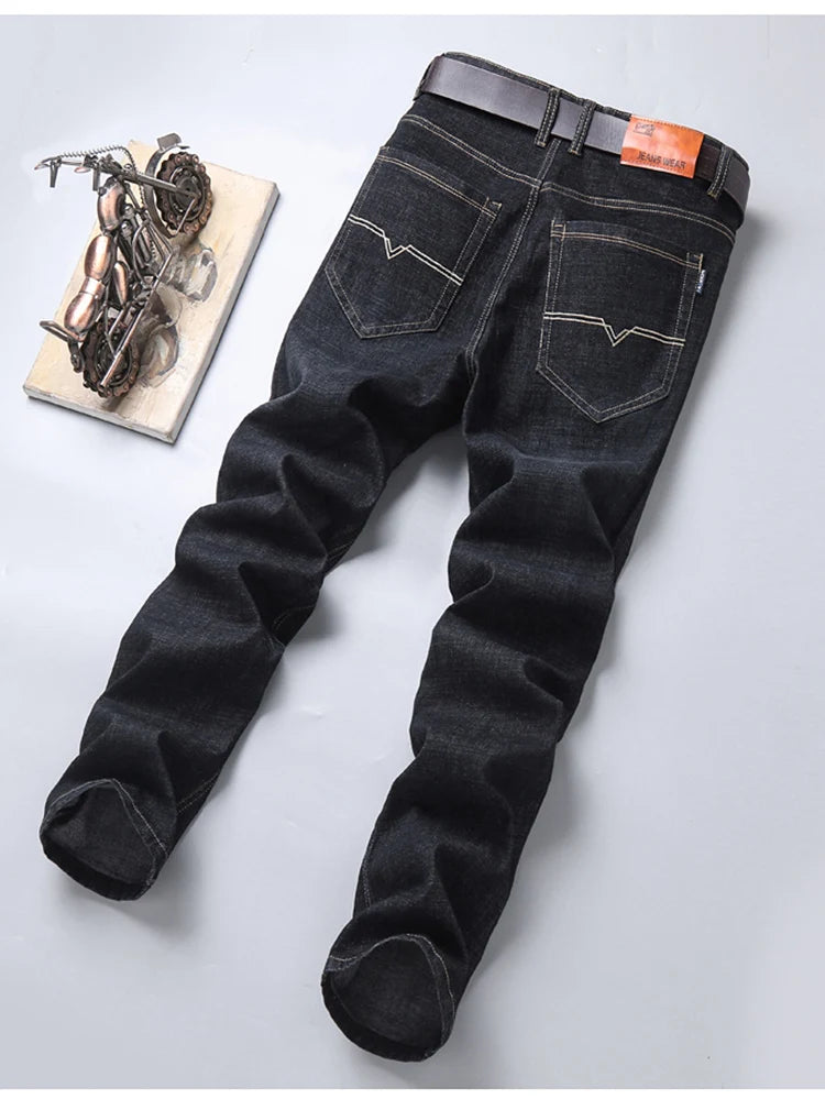 2024 New Stretch Slim Fit Pants Comfortable Soft Business Denim Trousers Male Brand Clothing Men Fashion Straight Jeans 28-40