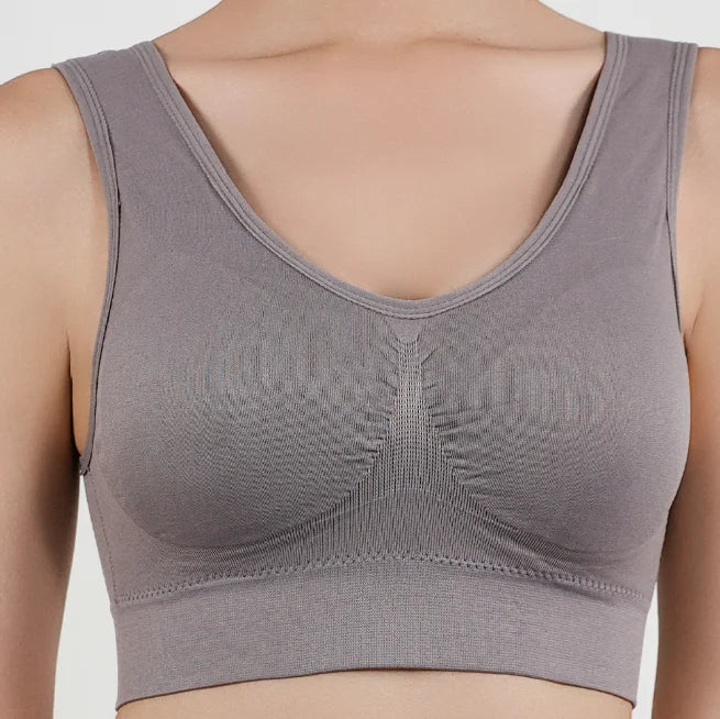 Women Large Seamless Bras Push Up Sports Top Female Breathable Brassiere Unwired Active Padded Bra Crop Top Gym Runing Yoga Vest