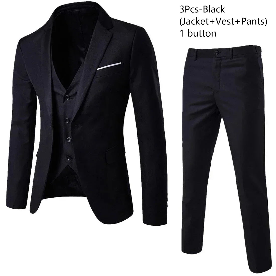 Elegant Suits For Men Wedding 3 Pieces 2 Set Luxury Fashion Classic Full Jackets Vest Pants Blazers Outfit 2024 Formal Costume