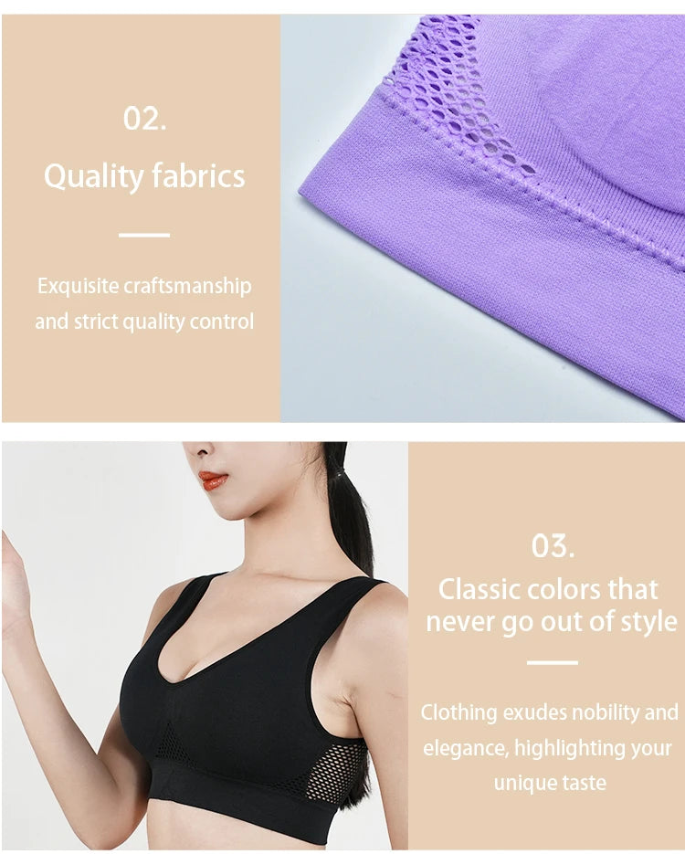 Women Large Sports Bra No Steel Ring Seamless Bra Anti Sagging Gathering Bralette Pad Gym Runing Bras Yoga Vest Underwear S-6XL