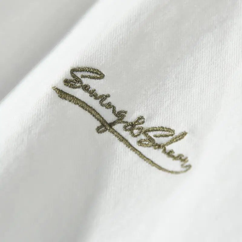 2024 New Spring and Summer Fresh Leisure Loose Embroidery Spliced Contrast Color Long Sleeve Workwear Thin Men's Shirt Coat
