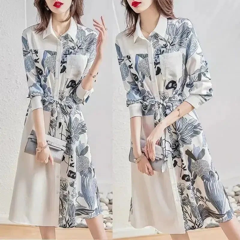Midi Spring Autumn Women's Long Sleeve Dresses New In Female Dress Features Retro Harajuku Winter 2025 Fashion One-piece Full G