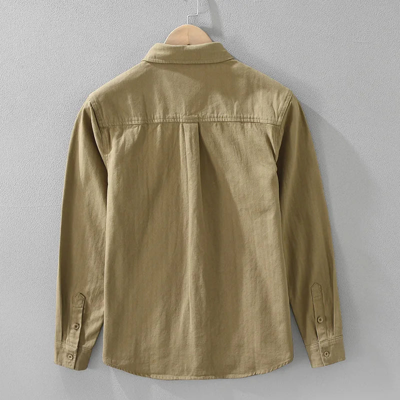 2025 New Spring Japan Workwear Long Sleeve Shirts 100% Cotton Fashion Versatile Artistic Casual Loose Tops Men Drop Shipping