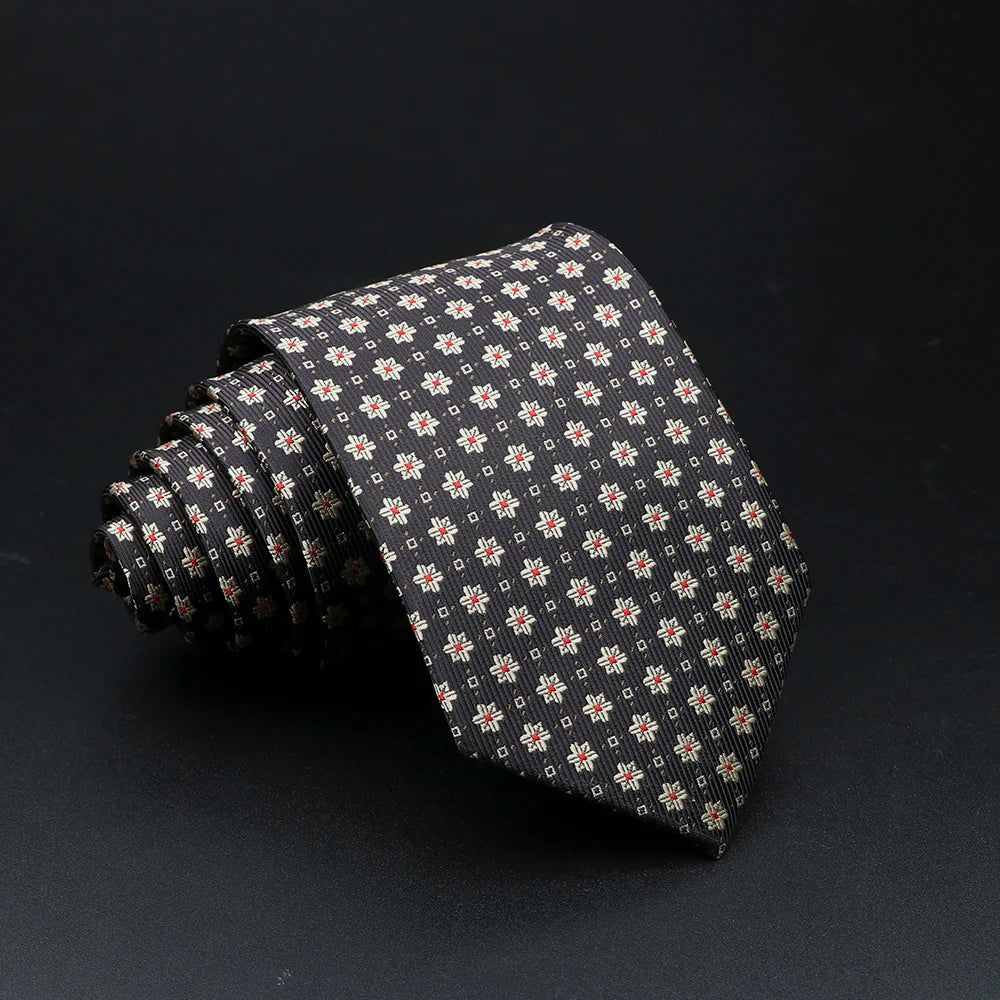 New Style Fashion Jacquard Floral Paisley Necktie Polyester Male Narrow Red Blue Tie Suit Shirt Gift For Men Accessory Gravatas