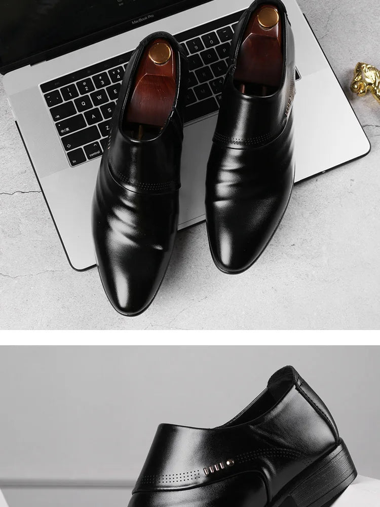 Zapatos Spring Men Leather Shoe Carved Business Formal Dress British Style Large Size Men Shoe Hollowed Out Perforated Men Shoes