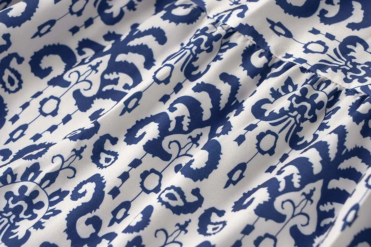 Women's Spring Summer Printed Dress Long Sleeve Flared Mid-Length Official Store Exclusive New Arrivals