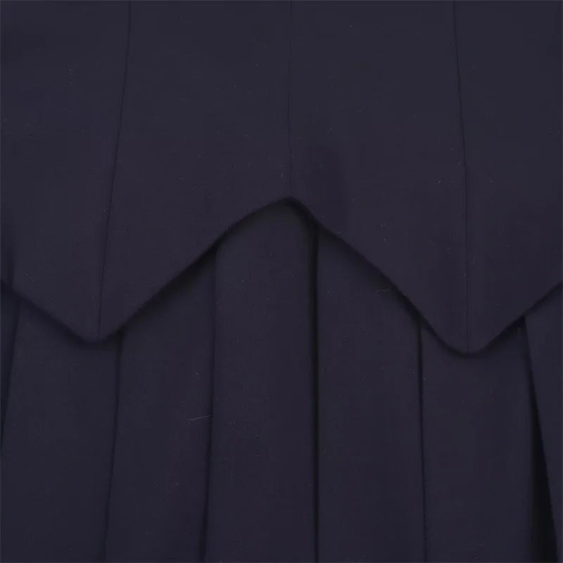 Women's Dresses New Summer 2025 Sailor Suit Style Wide Pleated Cropped Dress Fashionable Color-Blocking Sexy Cute Personality
