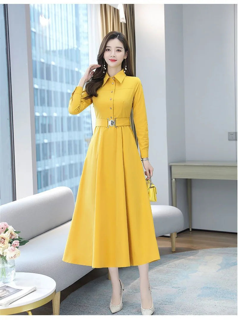 Spring Autumn Women New dignified and atmospheric Dress Mom's Skirt 2025 Top selling High end Elegance Long sleeved Bottom Skirt