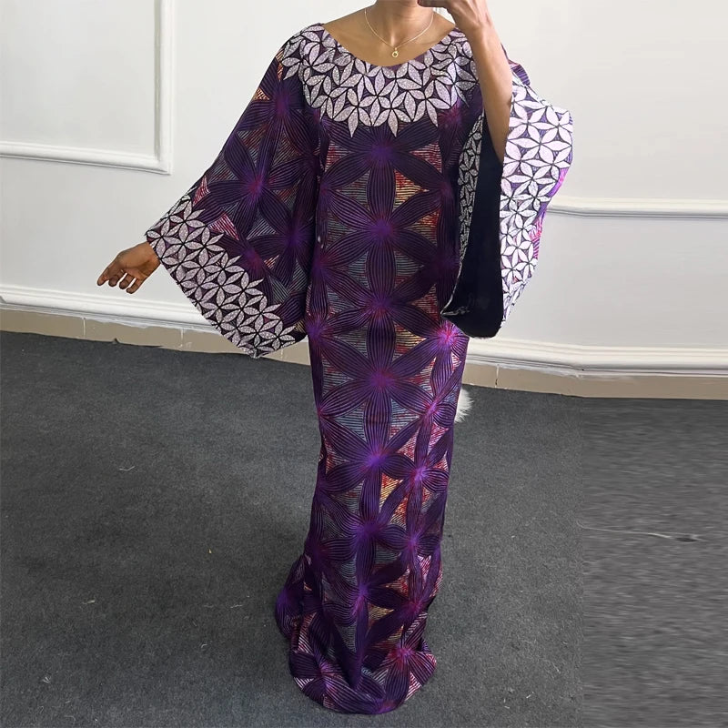 Plus Size 5XL VONDA Women Bohemian Printing Maxi Dress 2025 Vintage Sundress Casual 3/4 Sleeve Party Robe Loose O-Neck Vestidos