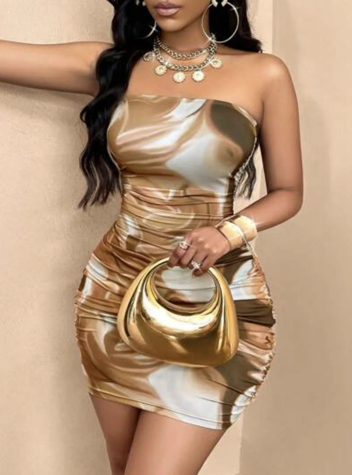 European and American spring and summer new sexy halter neck digital print full-length dress fashion slim dress women's dress