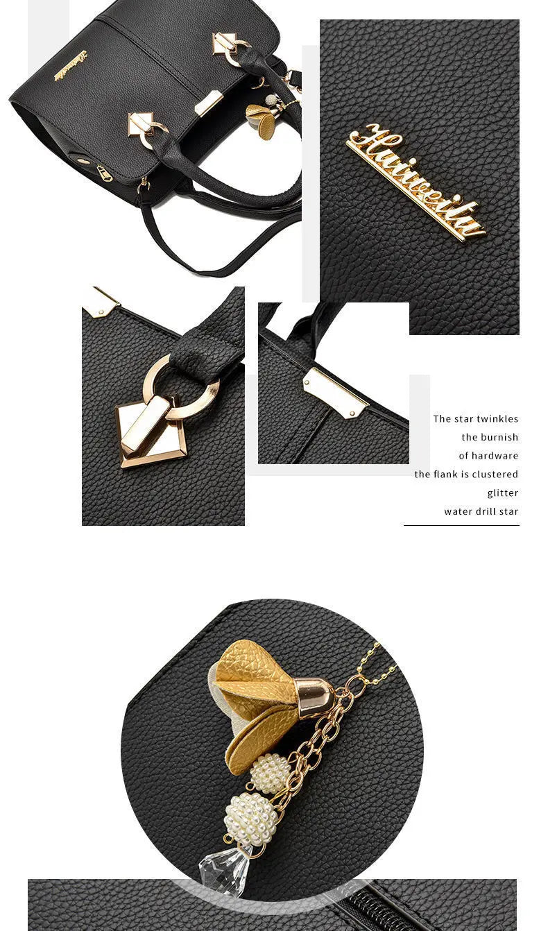 New Woman Shoulder Bag Large Capacity Handbag for Women Crossbody Bag PU Portable Bucket Bag Ladies Messenger Bags Tote Bags