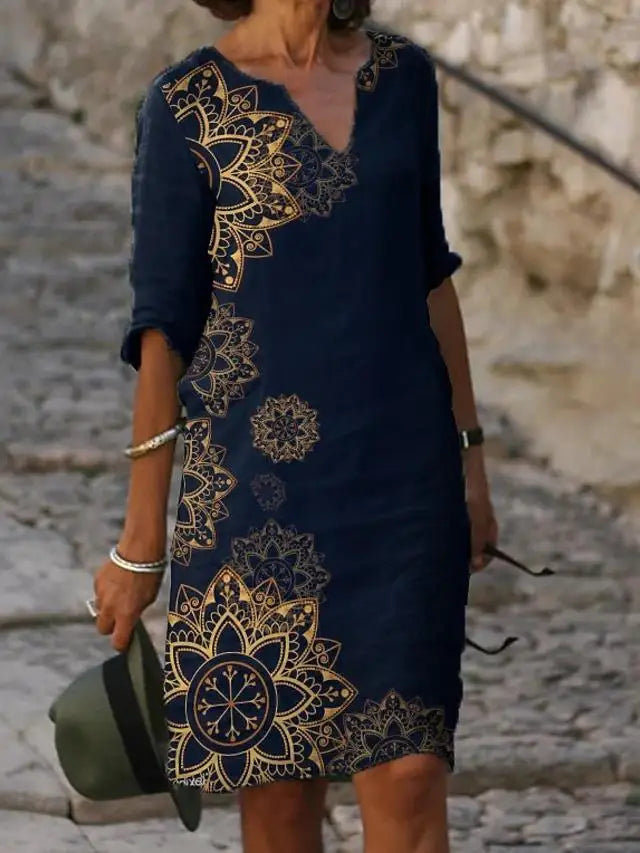 New Spring Women Loose Vintage Ruffles Dress Summer Large Big Printed Boho Casual Party Elegant Dresses