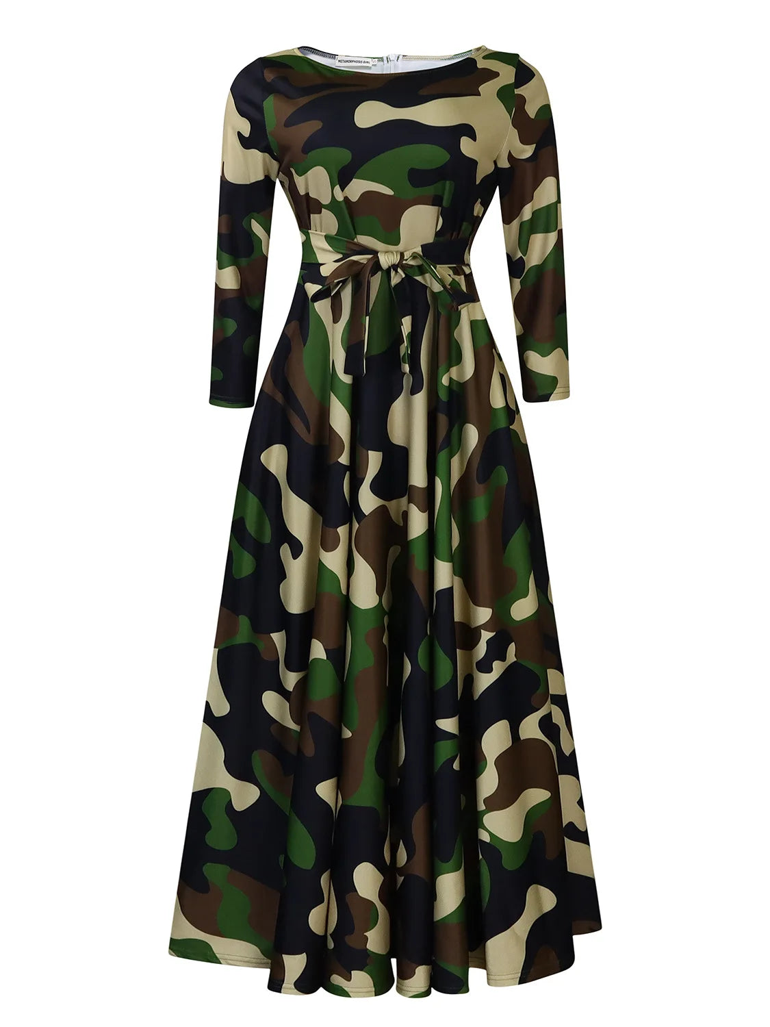 Women's 2024 Autumn New Style Fashionable Elegant Temperament Fashionable Printed Strap Waist Large Skirt Large Size Dress