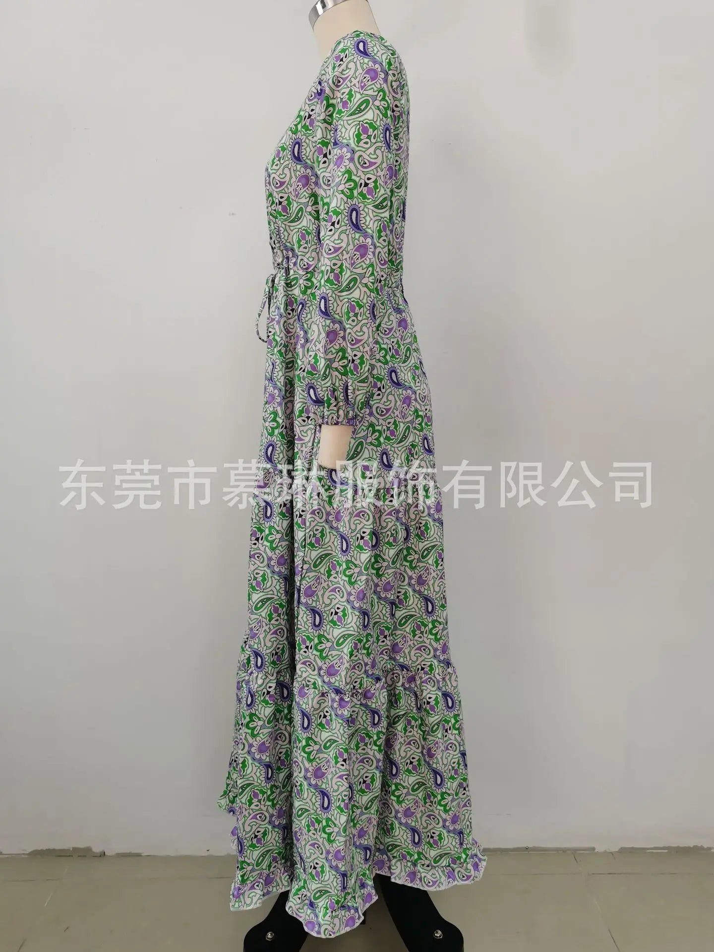 Elegant Women's Flower Long Dresses 2024 Spring New Bohemian Printed Dress Abıye Kadın Abiye Платье Robe Ete Femme Vestidos