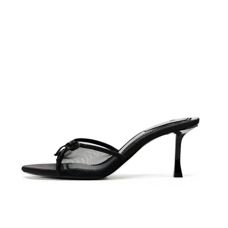 2024 Women Summer New Luxury Brand High Heel Sandals Versatile Simple Slim Heel Sandals Slippers
