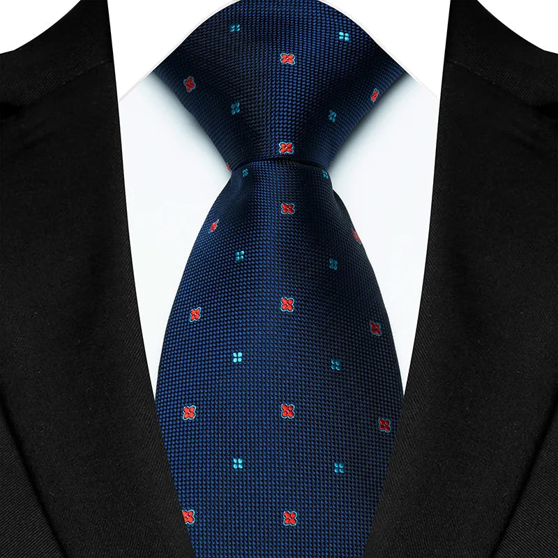 Luxury 8CM Mens Ties Polka Dot Necktie Formal Classic Business Necktie Jacquard Woven Neck ties For Men Groom Wedding Party