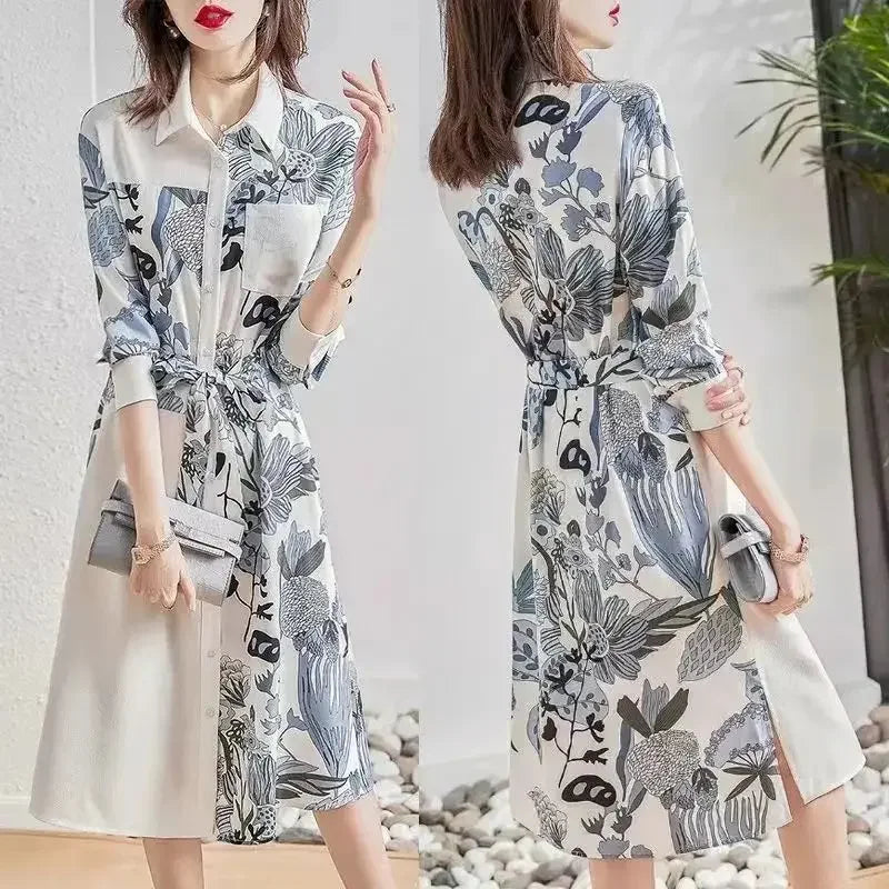 Midi Spring Autumn Women's Long Sleeve Dresses New In Female Dress Features Retro Harajuku Winter 2025 Fashion One-piece Full G