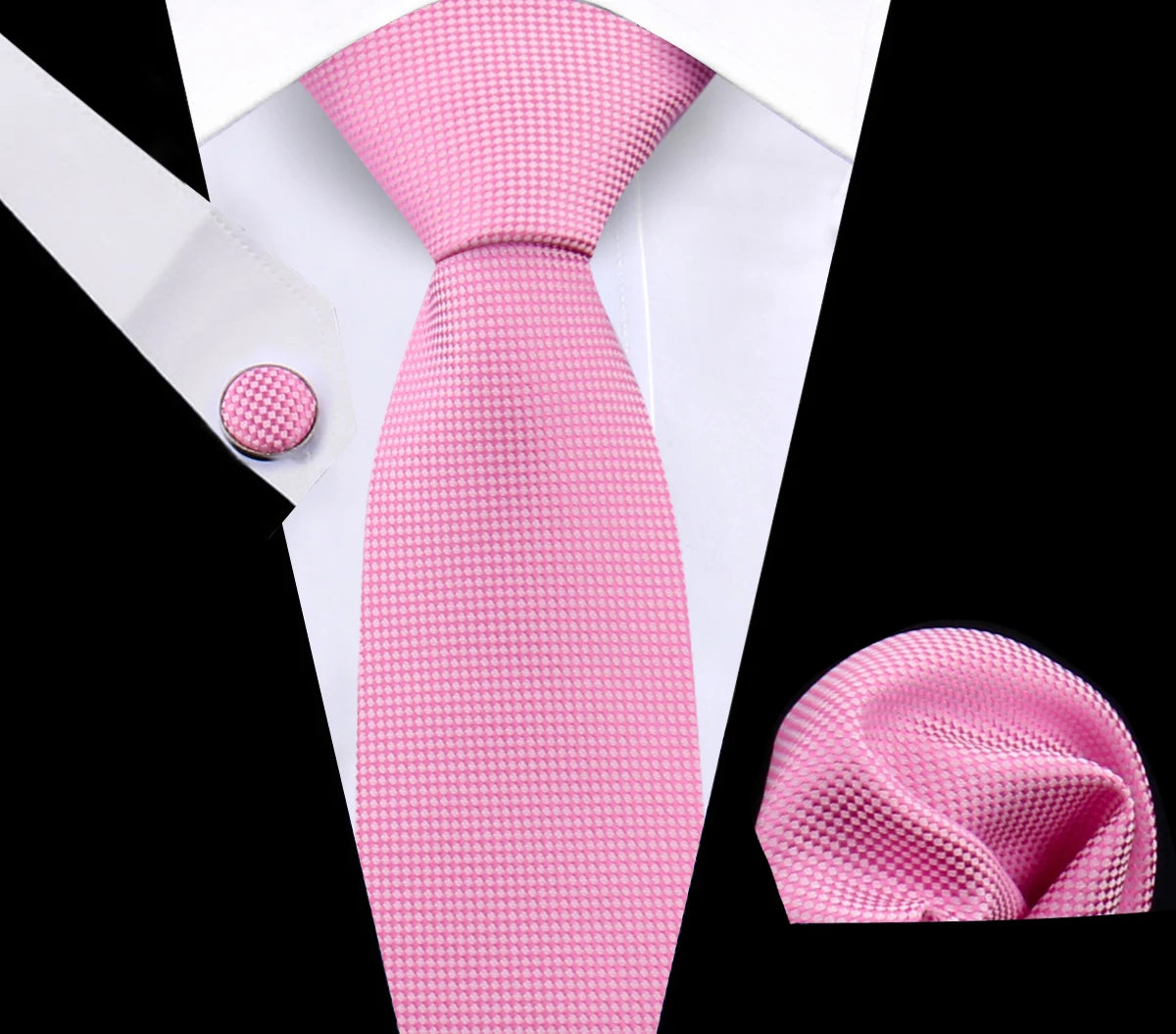 Luxury Plaid Tie For Mens Necktie Handkerchief Pocket Square Cufflinks Set Jacquard Woven Ties Wedding Business Accessories