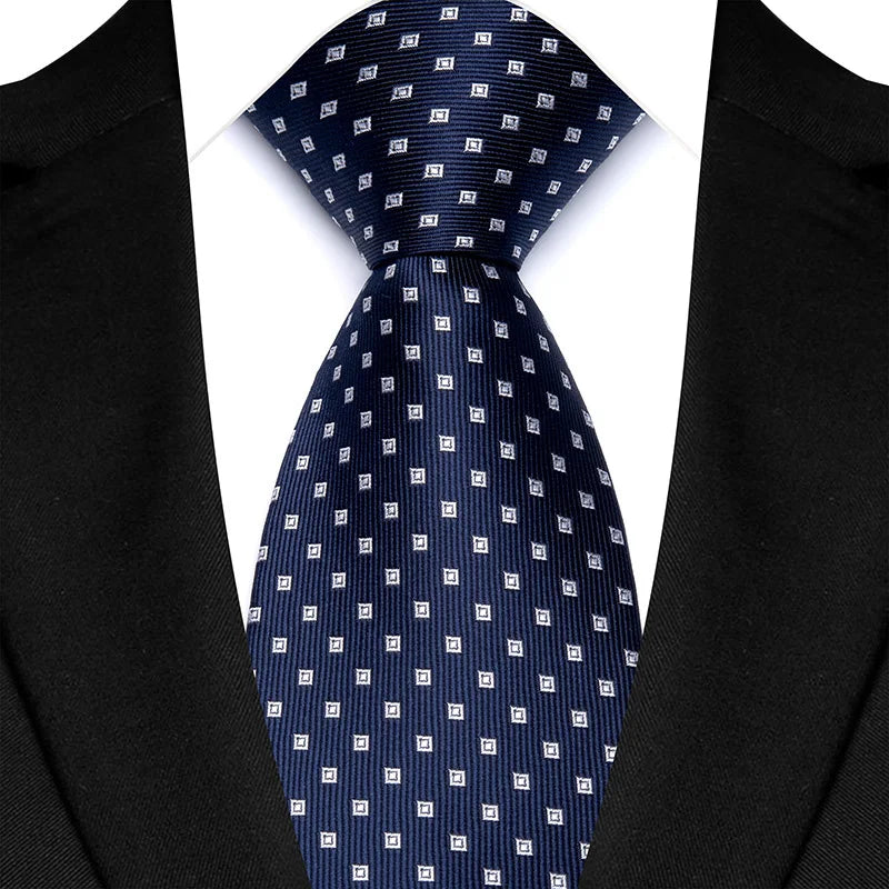 Luxury 8CM Mens Ties Polka Dot Necktie Formal Classic Business Necktie Jacquard Woven Neck ties For Men Groom Wedding Party