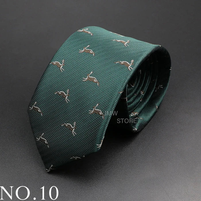 New Design Wedding Men Tie Green Wine Red Paisley Flower Animal Neckties Men Business Dropshipping Groom Collar Accessories Gift