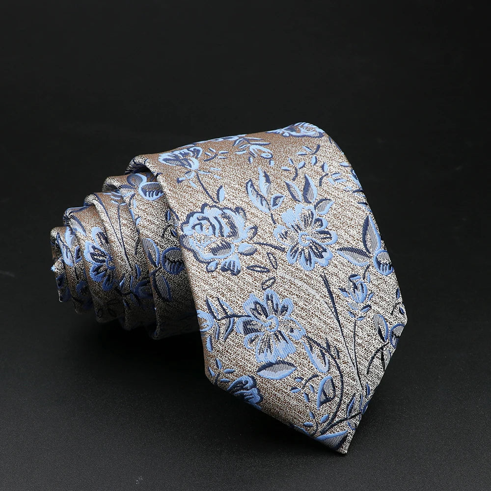 New Style Fashion Jacquard Floral Paisley Necktie Polyester Male Narrow Red Blue Tie Suit Shirt Gift For Men Accessory Gravatas