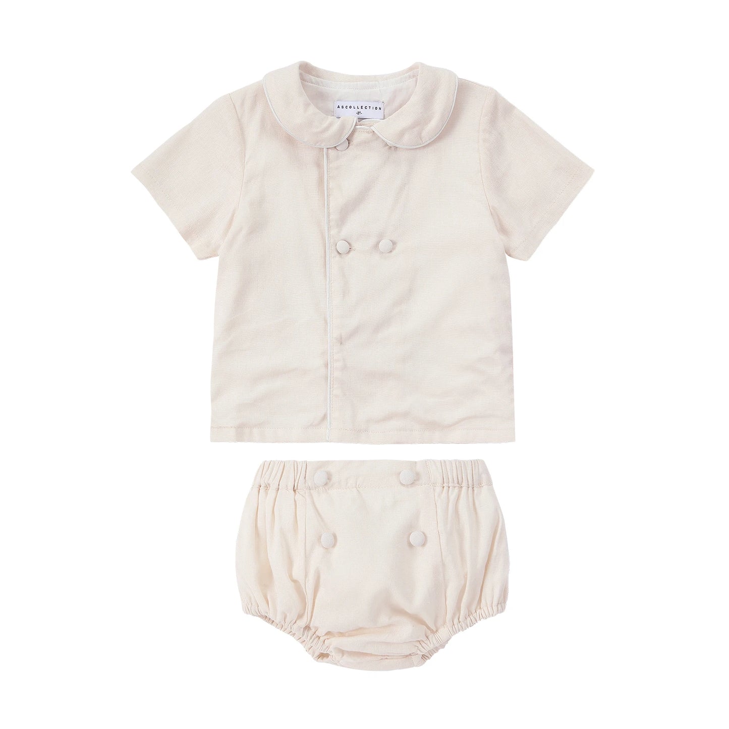 AS Linen Embroidery Collection 25SS Familly Match Clothing Set Girls Linen Dress Boy Shirt and Shorts