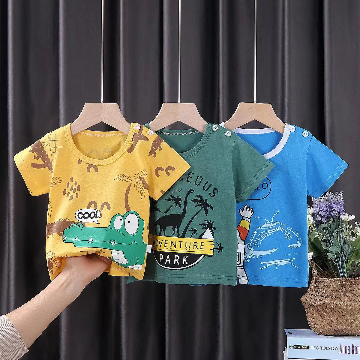 Children's Clothing T-Shirt Kids Clothes Boys Girls Summer Cartoon Tops Short Sleeve Clothes 100% Cotton Baby Clothing