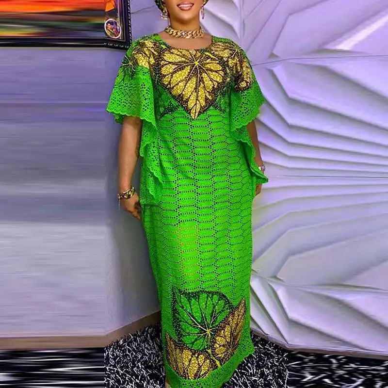 Summer Maxi Dress VONDA Sexy Bat-wing Sleeve Party Sundress 2024 Fashion Bohemian Printed Vestidos Casual Robe Oversized