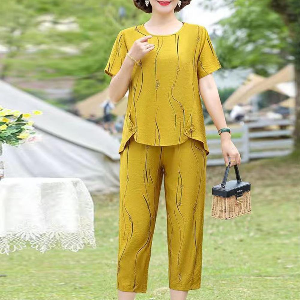 2023 Summer Women's Trousers Suit Pastoral Fashion Loose Short Sleeve Two Piece Suit Striped Cotton Linen Wild T-shirt Pant Sets