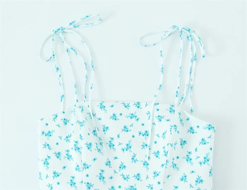 Women's Dresses Spring 2025 New Floral Print Mini Dress Sexy Suspenders Fresh and Sweet Girl Summer Mint Cool 4661382
