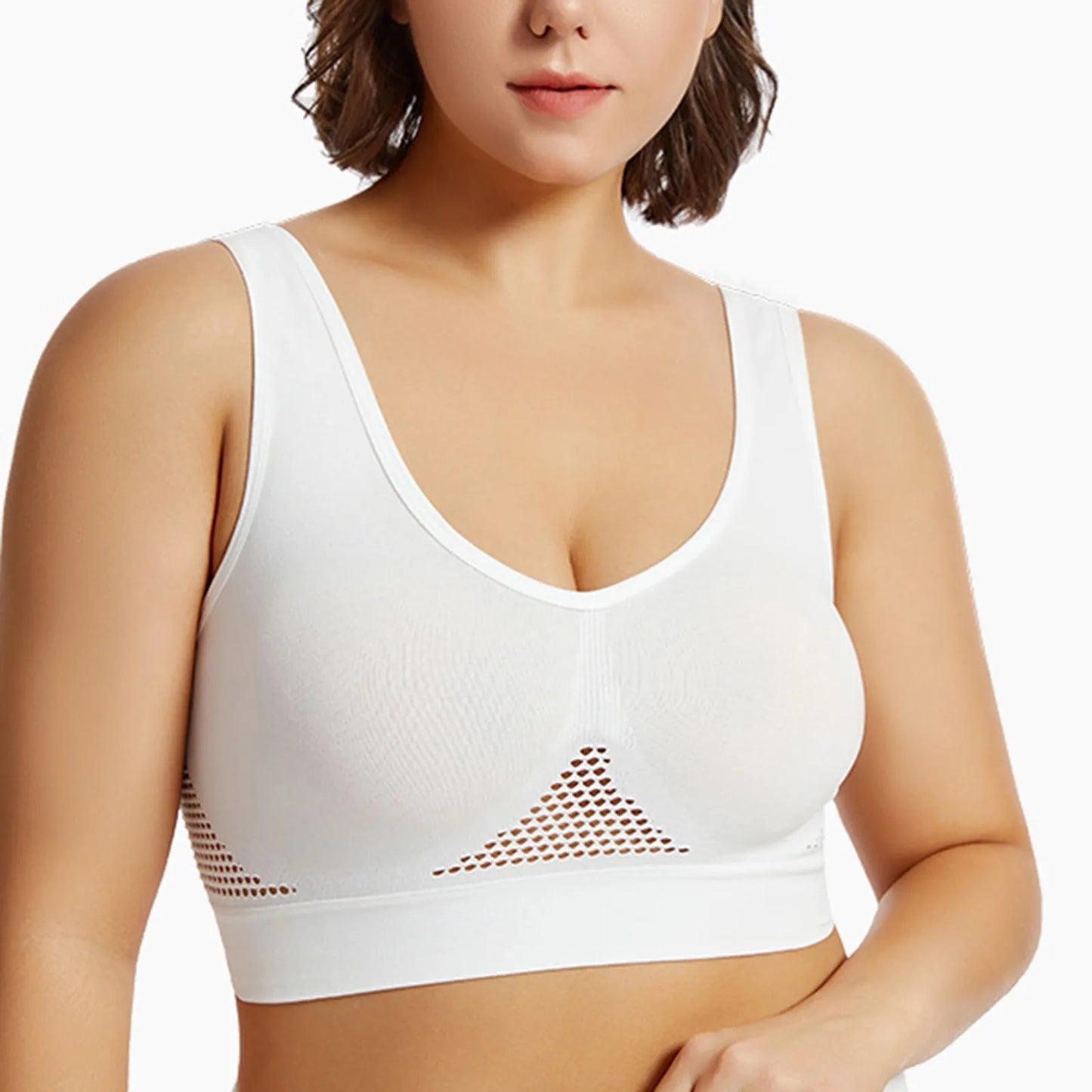 Women Large Size Bra Vest Daily Casual Running Fitness Yoga Beauty Tank Top Sports Vest Without Steel Rims Comfy Breathable Bra