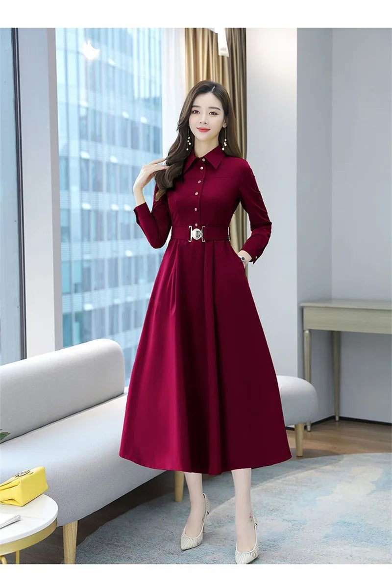 Spring Autumn Women New dignified and atmospheric Dress Mom's Skirt 2025 Top selling High end Elegance Long sleeved Bottom Skirt