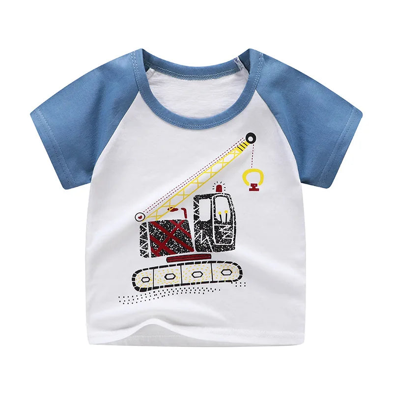 Children's Clothing T-Shirt Kids Clothes Boys Girls Summer Cartoon Tops Short Sleeve Clothes 100% Cotton Baby Clothing