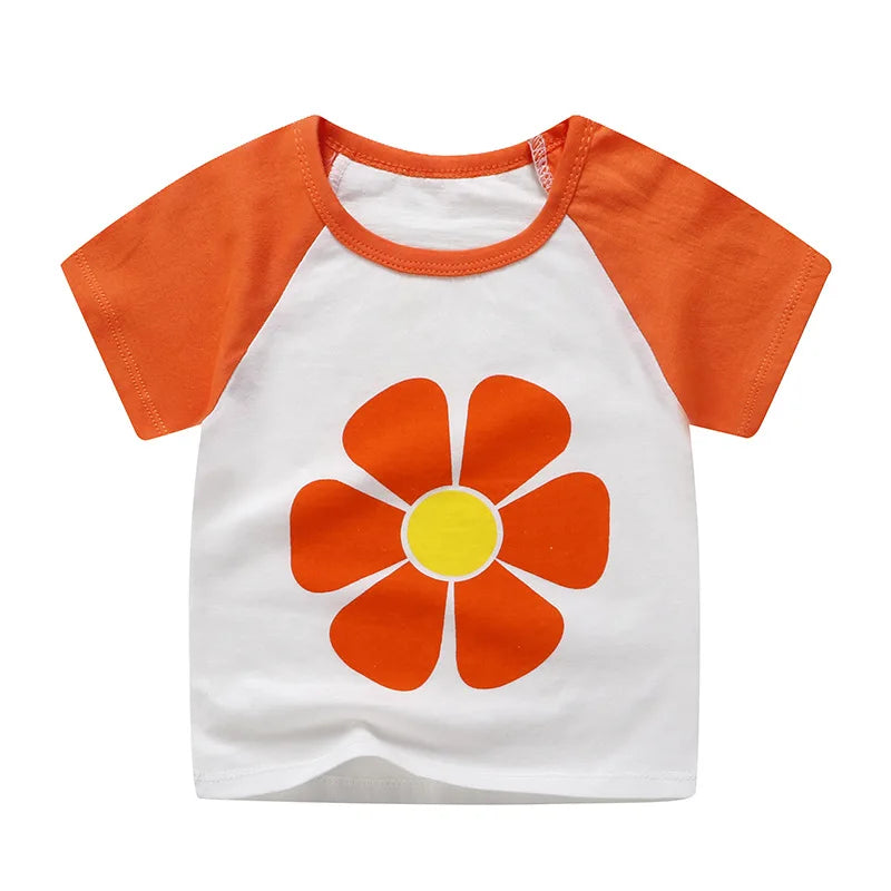 Children's Clothing T-Shirt Kids Clothes Boys Girls Summer Cartoon Tops Short Sleeve Clothes 100% Cotton Baby Clothing