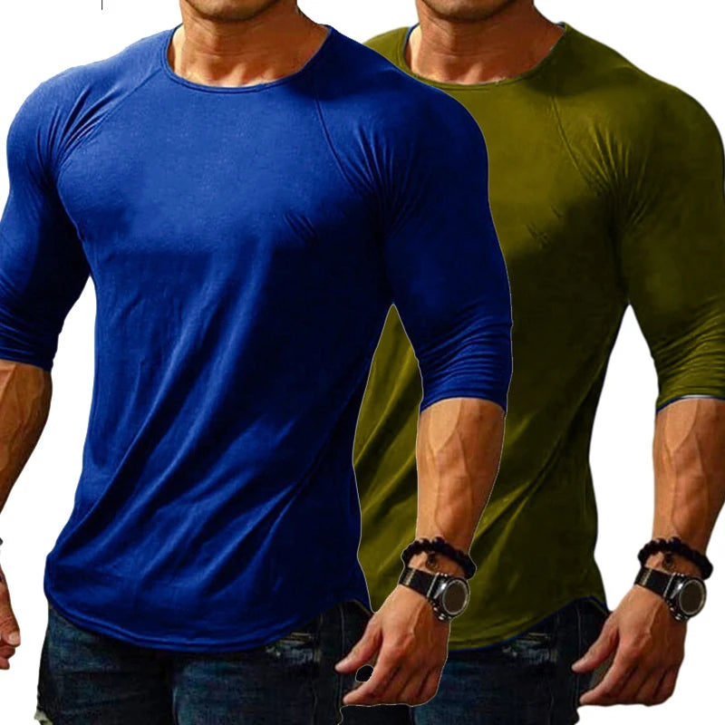 Spring Men Long Sleeve t-Shirt Top Casual White t Shirt For Men Quick Drying Gym Football Tshirt Soild Blouses Tees Male Clothes