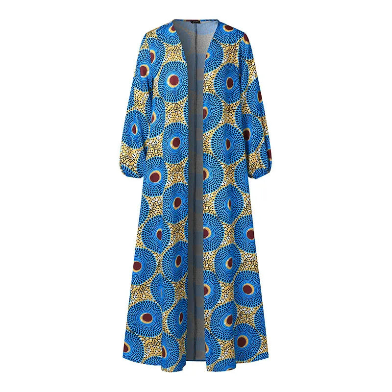 Plus Size Cover-ups VONDA Women Long Cardigans 2025 Bohemian Printed Long Sleeve Shirt Casual Loose Fashion Vintage Beach Top