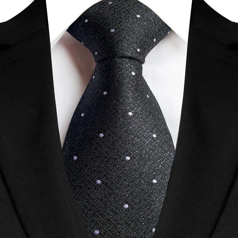 Luxury 8CM Mens Ties Polka Dot Necktie Formal Classic Business Necktie Jacquard Woven Neck ties For Men Groom Wedding Party