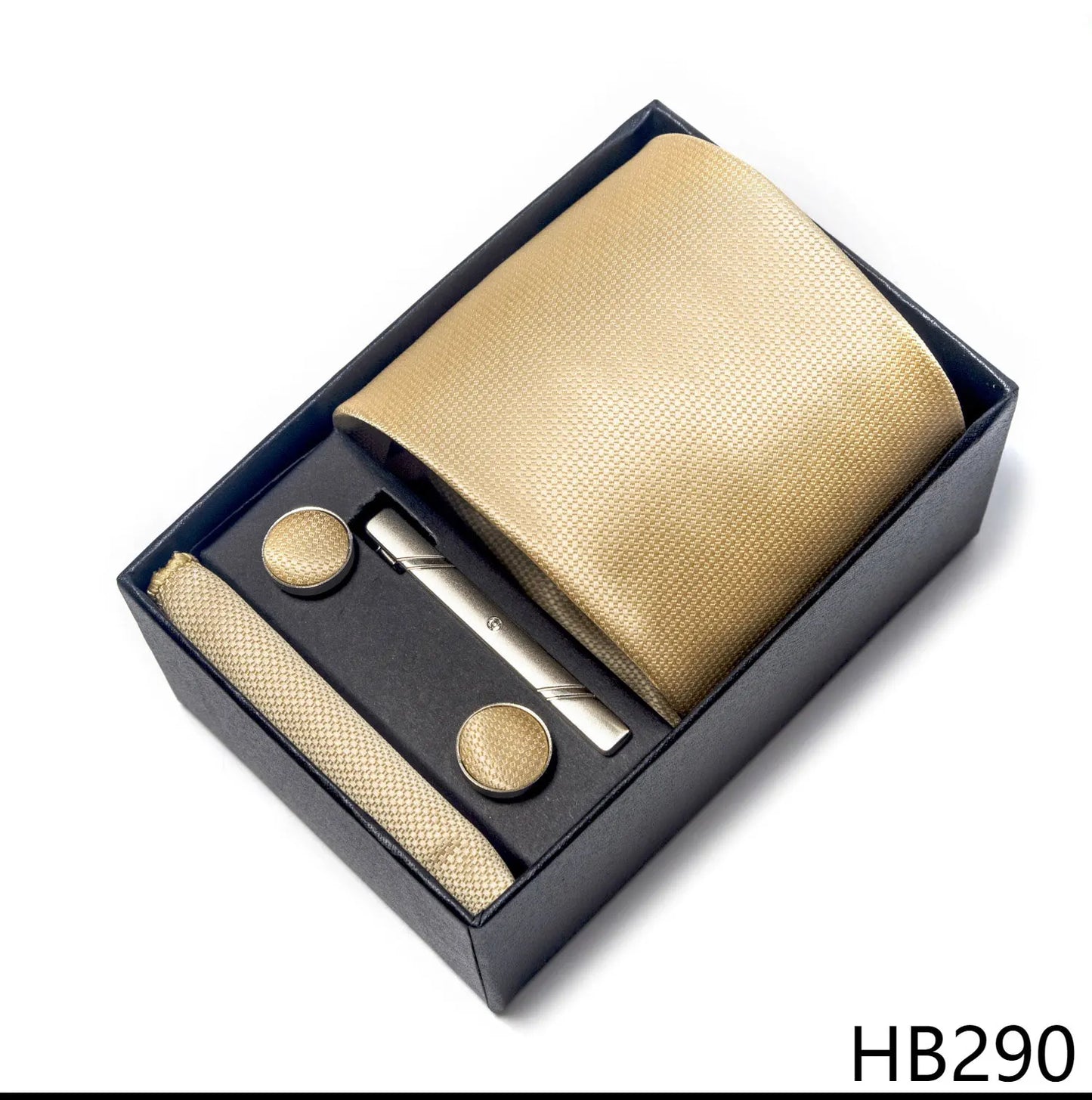 Luxury Brand 8 cm Tie Handkerchief Cufflink Clip Set For Men Wedding Gravata Suit Accessories Holiday Gift Box