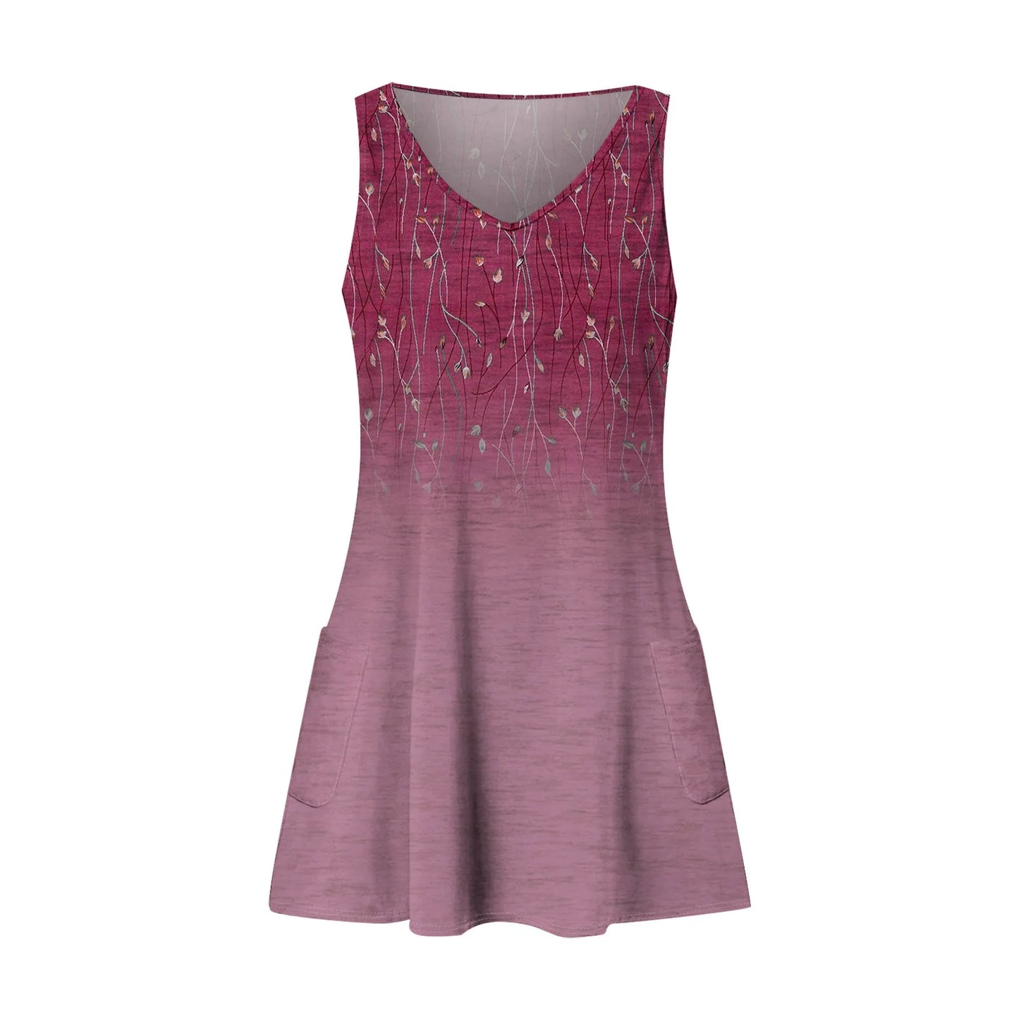Dresses For Women 2024 Fashion Women'S Casual Print Summer Bohemian Beach Dress With Pockets V Neck Tank Dress Formal Dresses