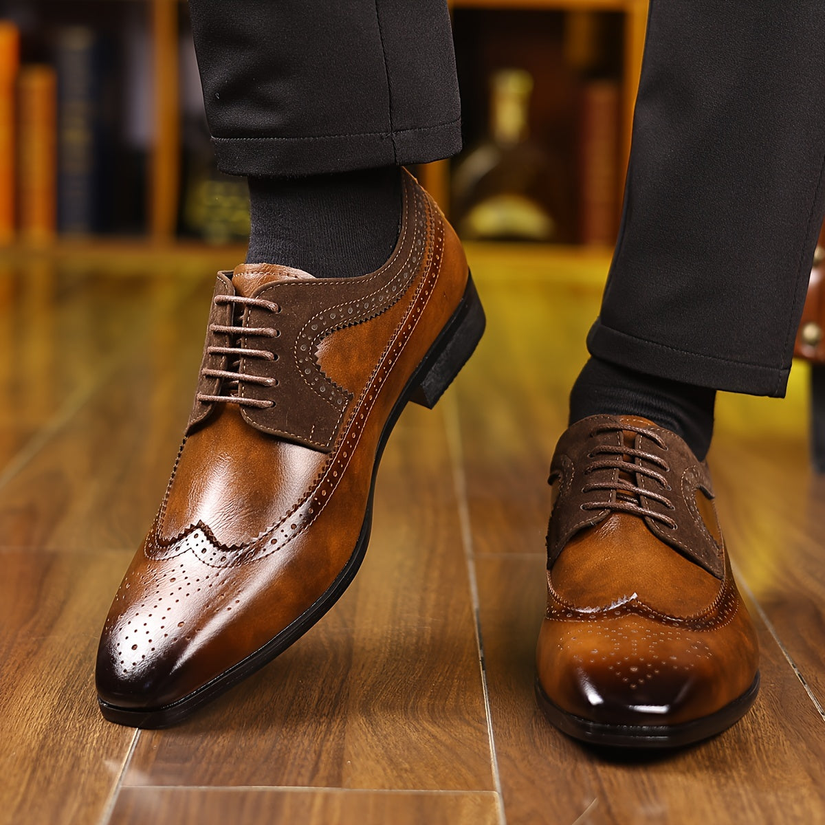 New Men'S Business Casual Shoes Fashion Bullock Style High Fashion Large Men'S Shoes