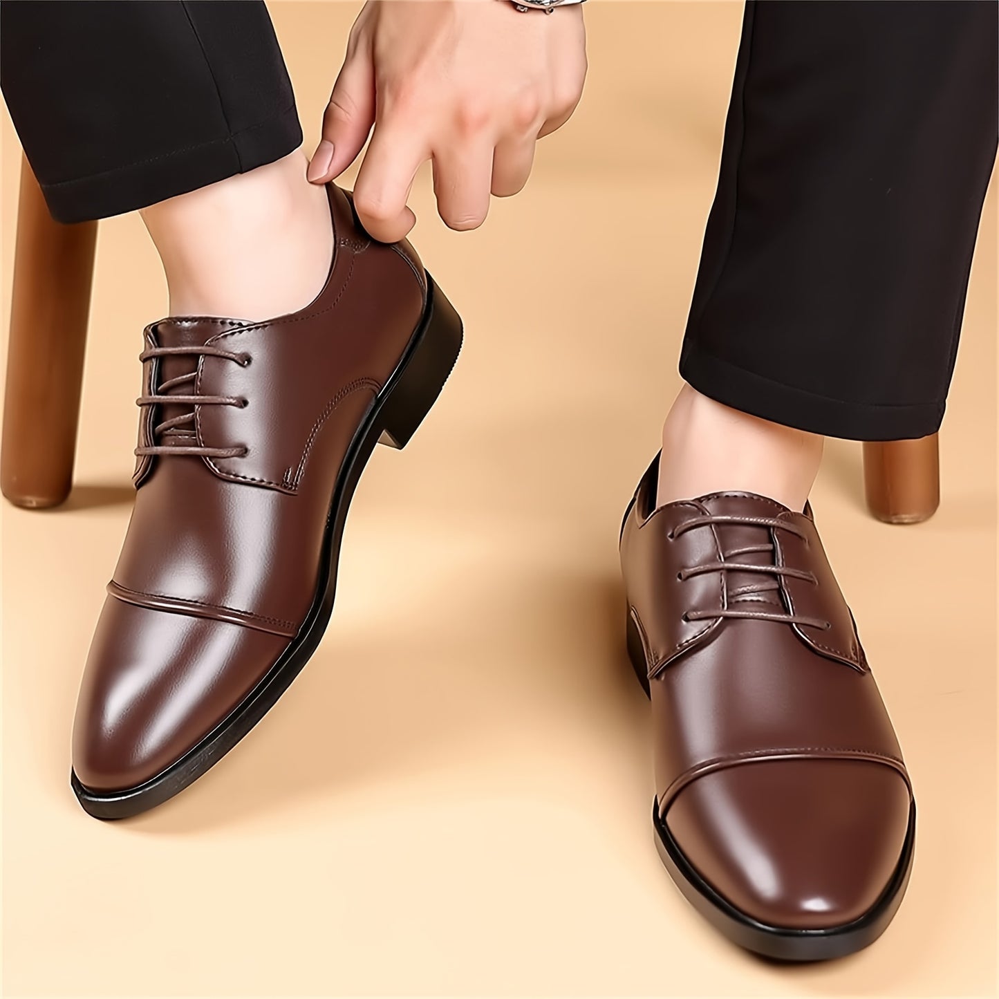 Men's Dress Shoes Classic Modern Formal Business Oxford Casual Comfortable Tuxedo Lace-Up Derbys Shoes For Men