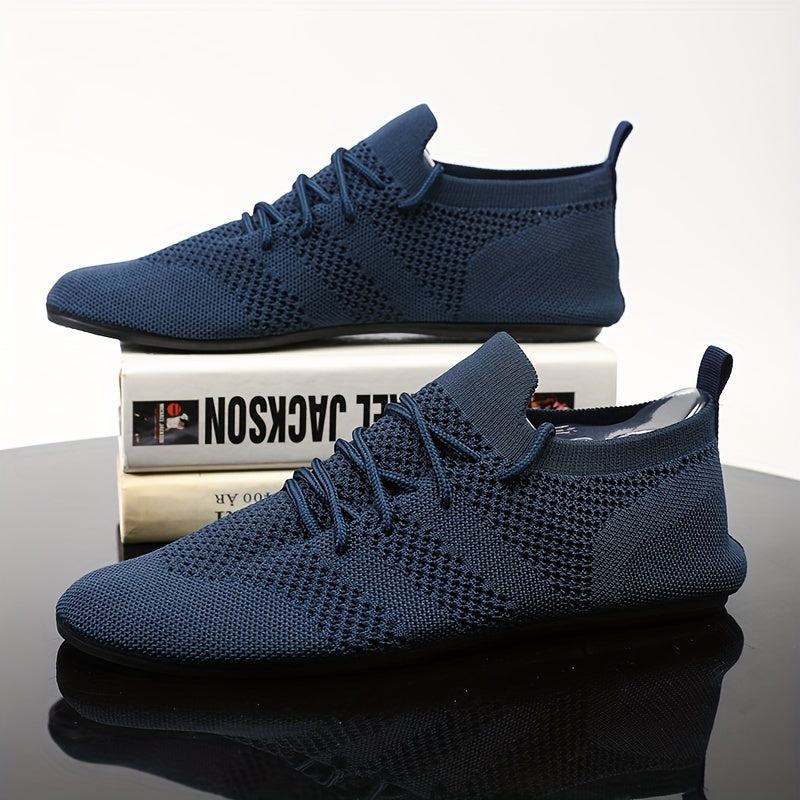 ComfyWalk Men's Shoes - Breathable, Non-Slip, Soft Sole Walking Shoes for Outdoor Activities with Durable Rubber Sole and Solid Color Woven Upper