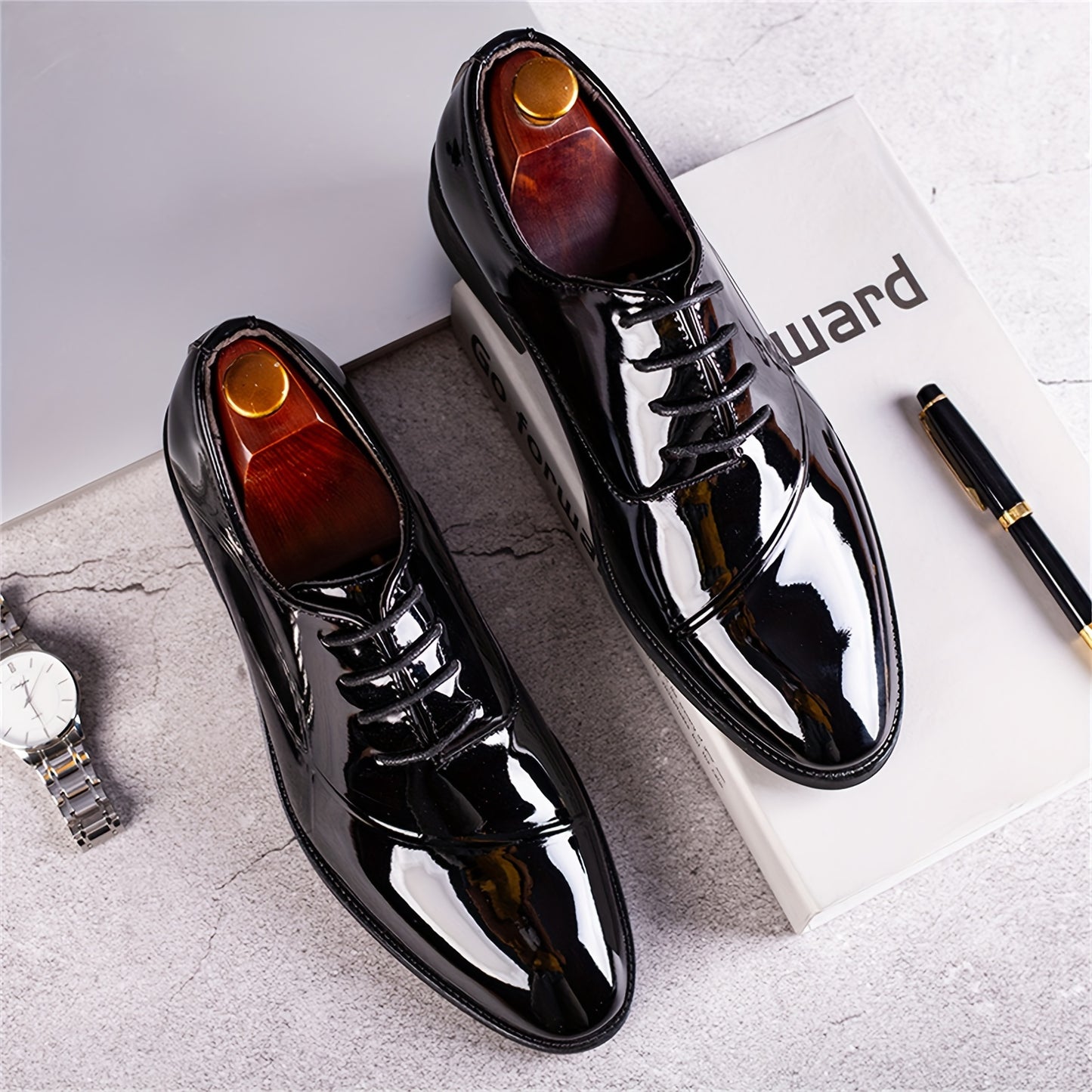 Men's Dress Shoes Classic Modern Formal Business Oxford Comfortable Tuxedo Casual Lace Up Derbys Shoes For Men