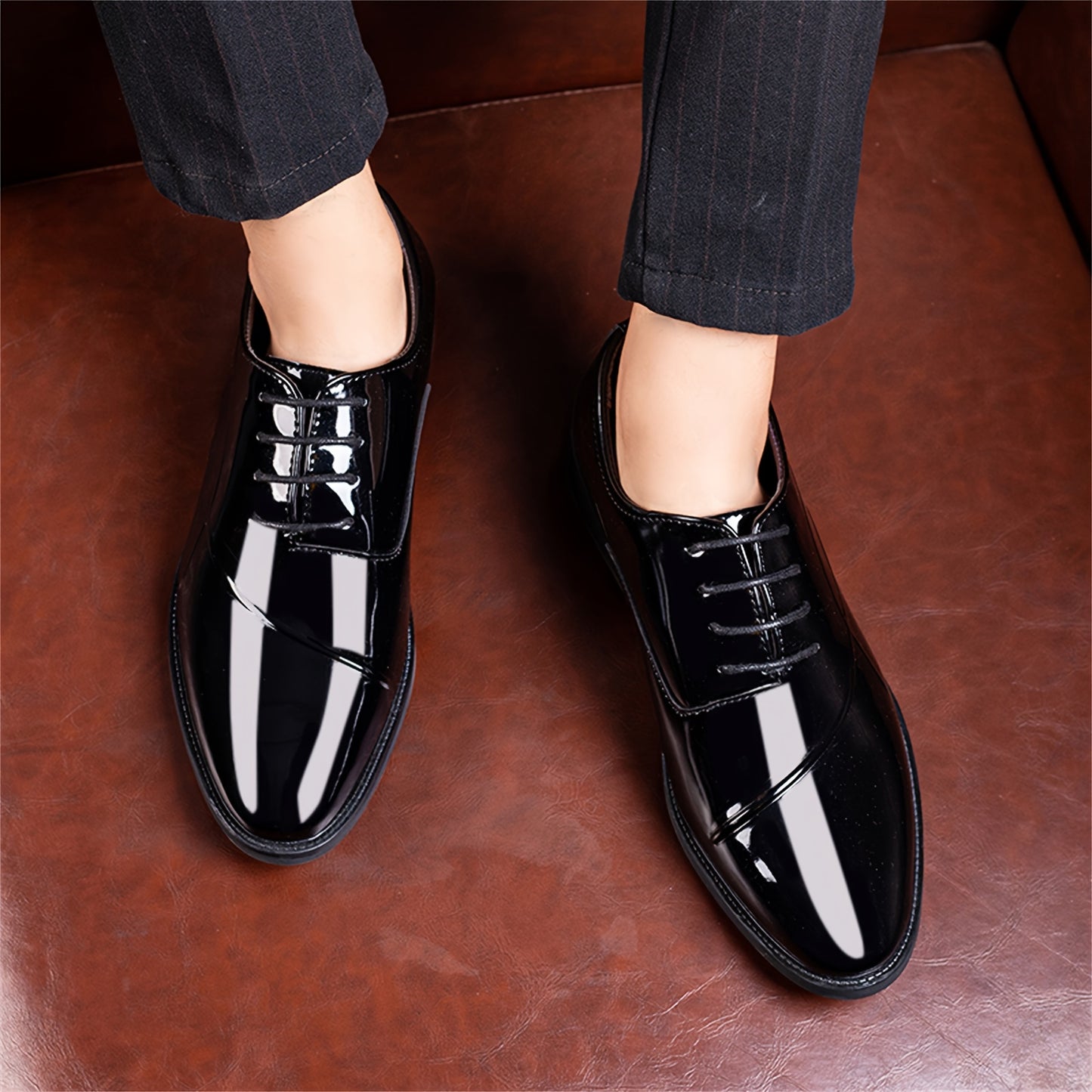 Men's Dress Shoes Classic Modern Formal Business Oxford Comfortable Tuxedo Casual Lace Up Derbys Shoes For Men