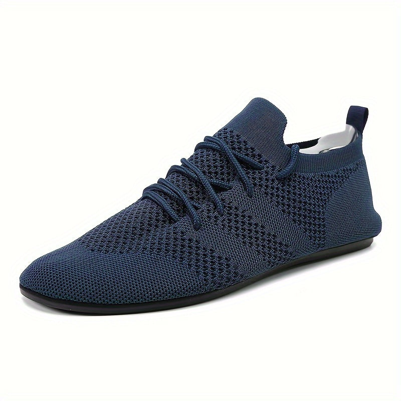 ComfyWalk Men's Shoes - Breathable, Non-Slip, Soft Sole Walking Shoes for Outdoor Activities with Durable Rubber Sole and Solid Color Woven Upper